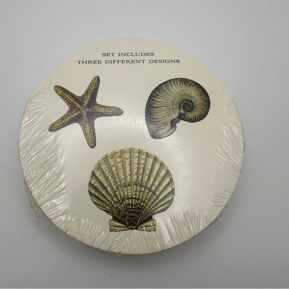 Cake Kitchen Papers Starfish Coasters - Cream Nautical Beach Surf Beachcomber